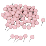 100Pcs Push Pins Map Tacks Steel Plastic Decorative Marking Pins for Cork Boards 9.5x20mm Pink