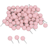 100Pcs Push Pins Map Tacks Steel Plastic Decorative Marking Pins for Cork Boards 9.5x20mm Pink