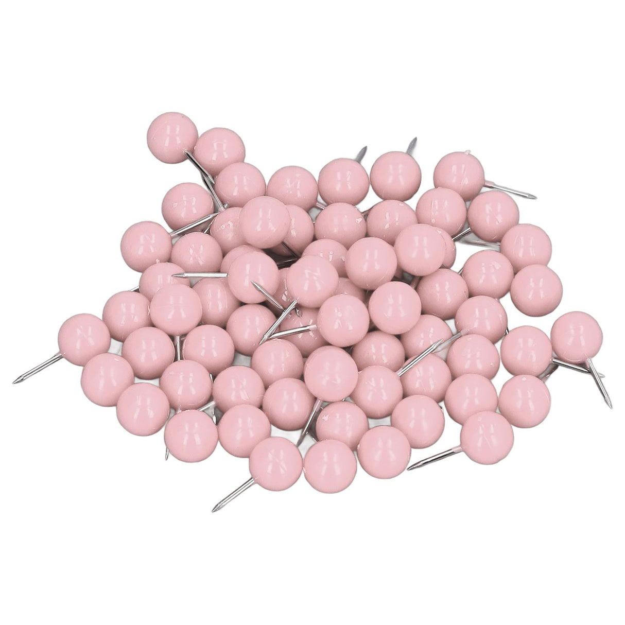 100Pcs Push Pins Map Tacks Steel Plastic Decorative Marking Pins for Cork Boards 9.5x20mm Pink