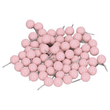 100Pcs Push Pins Map Tacks Steel Plastic Decorative Marking Pins for Cork Boards 9.5x20mm Pink - Low Angle