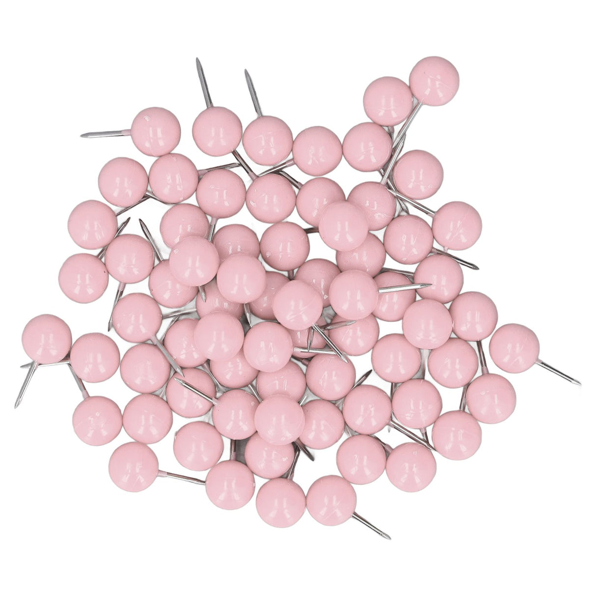 100Pcs Push Pins Map Tacks Steel Plastic Decorative Marking Pins for Cork Boards 9.5x20mm Pink
