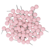 100Pcs Push Pins Map Tacks Steel Plastic Decorative Marking Pins for Cork Boards 9.5x20mm Pink