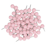 100Pcs Push Pins Map Tacks Steel Plastic Decorative Marking Pins for Cork Boards 9.5x20mm Pink