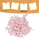 100Pcs Push Pins Map Tacks Steel Plastic Decorative Marking Pins for Cork Boards 9.5x20mm Pink - Extra Image
