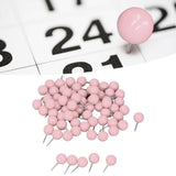 100Pcs Push Pins Map Tacks Steel Plastic Decorative Marking Pins for Cork Boards 9.5x20mm Pink - Extra Image