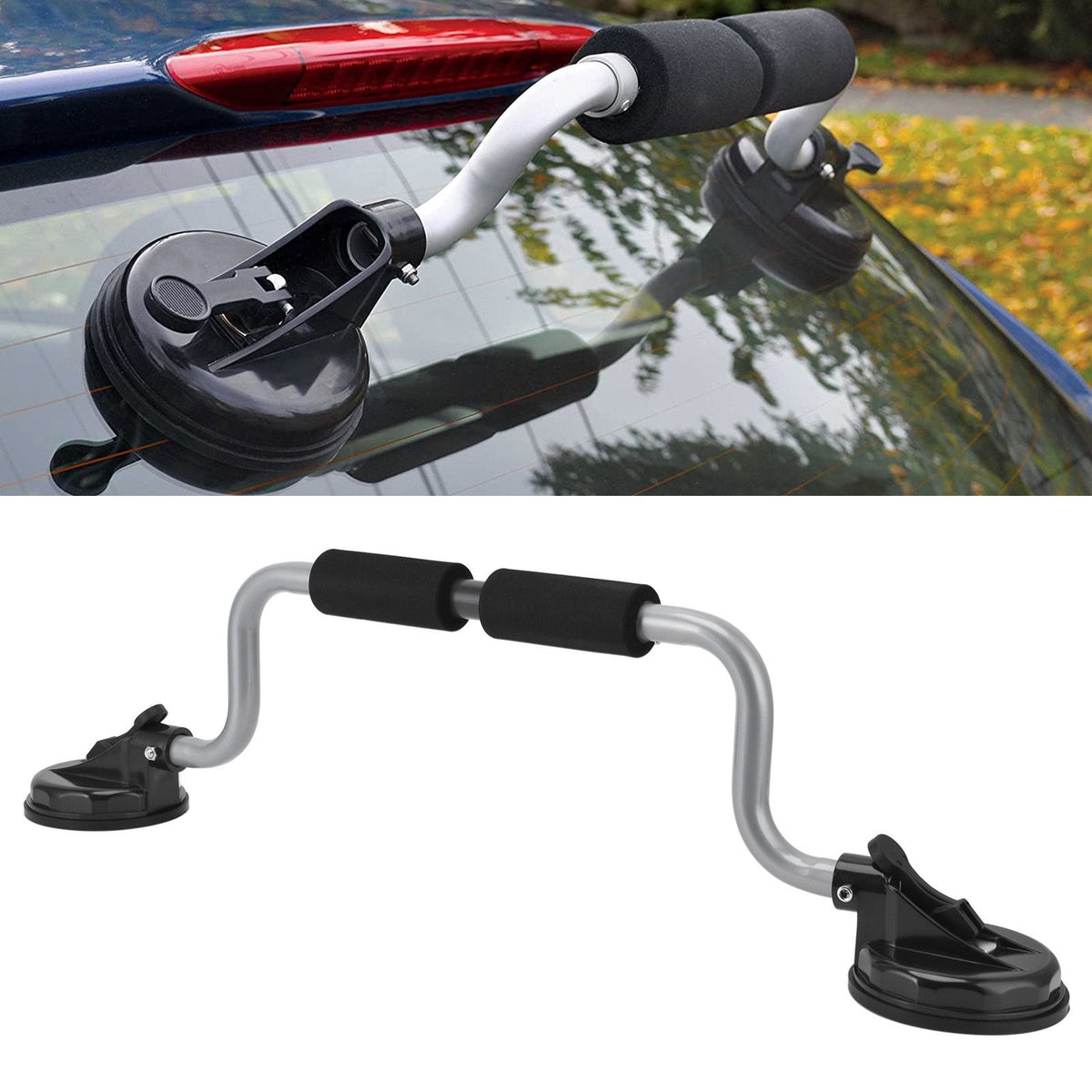 Kayak Roller Quick Easy Smart Two Adjustable Angles Kayak Canoe Assist Powerful Suction Cup Holder for Vehicles Silver