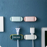 Power Plug Holder Wall Mounted Punching Free Adhesive Multifunction for Living Room Kitchen Bedroom Random Color