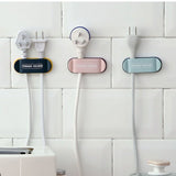Power Plug Holder Wall Mounted Punching Free Adhesive Multifunction for Living Room Kitchen Bedroom Random Color - Top-Down View