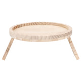 Clip On Tray Natural Bamboo 9.8in Round Home Couch Sofa Armrest Clip Tray Table for Snack Coffee Tee Remote Control 25cm/9.8in - Close-Up Angle
