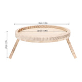 Clip On Tray Natural Bamboo 9.8in Round Home Couch Sofa Armrest Clip Tray Table for Snack Coffee Tee Remote Control 25cm/9.8in - Extra Image