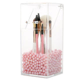 Makeup Brush Holders Multipurpose Acrylic Makeup Storage Box for Bathroom Vanity Countertop Quadrate
