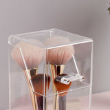 Makeup Brush Holders Multipurpose Acrylic Makeup Storage Box for Bathroom Vanity Countertop Quadrate