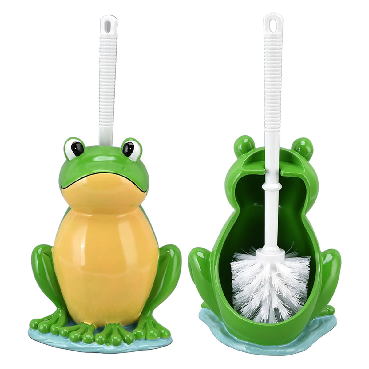 Frog Shape Toilet Brush Creative Bathroom Cleaning Brush with Holder Bowl Standing Toilet Brush Set