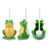 Frog Shape Toilet Brush Creative Bathroom Cleaning Brush with Holder Bowl Standing Toilet Brush Set
