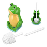 Frog Shape Toilet Brush Creative Bathroom Cleaning Brush with Holder Bowl Standing Toilet Brush Set - Extra Image