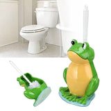 Frog Shape Toilet Brush Creative Bathroom Cleaning Brush with Holder Bowl Standing Toilet Brush Set