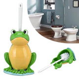 Frog Shape Toilet Brush Creative Bathroom Cleaning Brush with Holder Bowl Standing Toilet Brush Set