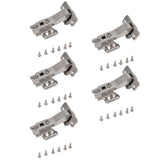 5Pcs Hydraulic Buffer Hinge Reduce Noise Closing Speed Anti Rust Cabinet Door Butt Hinge for Home Wardrobes Bookcases Type A - Front View