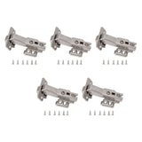 5Pcs Hydraulic Buffer Hinge Reduce Noise Closing Speed Anti Rust Cabinet Door Butt Hinge for Home Wardrobes Bookcases Type A - Side View