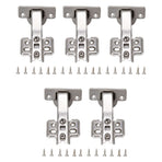 5Pcs Hydraulic Buffer Hinge Reduce Noise Closing Speed Anti Rust Cabinet Door Butt Hinge for Home Wardrobes Bookcases Type A