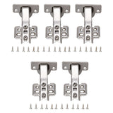 5Pcs Hydraulic Buffer Hinge Reduce Noise Closing Speed Anti Rust Cabinet Door Butt Hinge for Home Wardrobes Bookcases Type A - Top-Down View