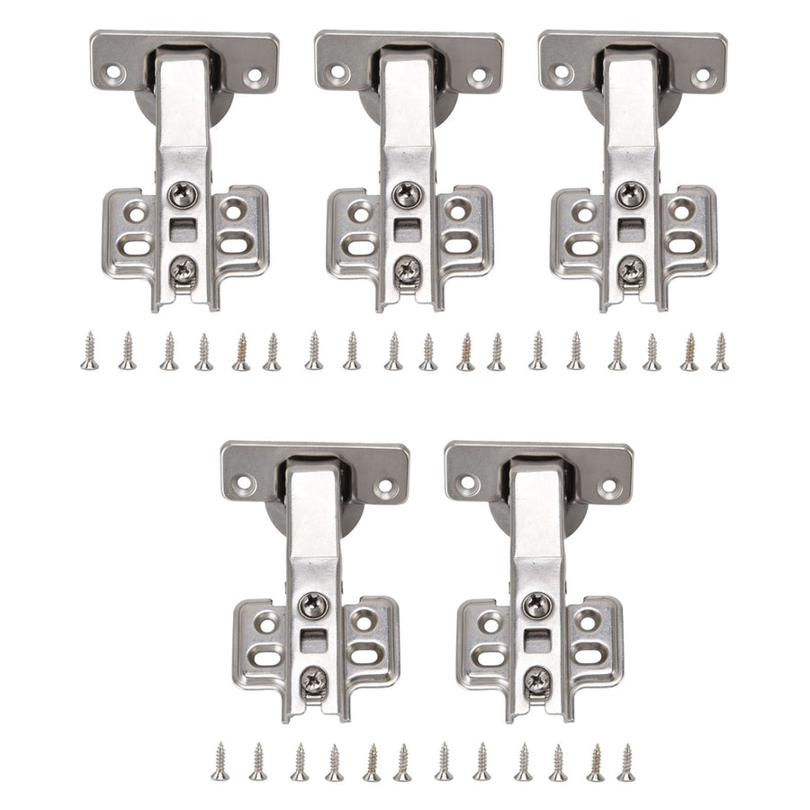 5Pcs Hydraulic Buffer Hinge Reduce Noise Closing Speed Anti Rust Cabinet Door Butt Hinge for Home Wardrobes Bookcases Type A