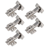 5Pcs Hydraulic Buffer Hinge Reduce Noise Closing Speed Anti Rust Cabinet Door Butt Hinge for Home Wardrobes Bookcases Type A - 45-Degree Angle