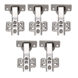 5Pcs Hydraulic Buffer Hinge Reduce Noise Closing Speed Anti Rust Cabinet Door Butt Hinge for Home Wardrobes Bookcases Type A - Low Angle