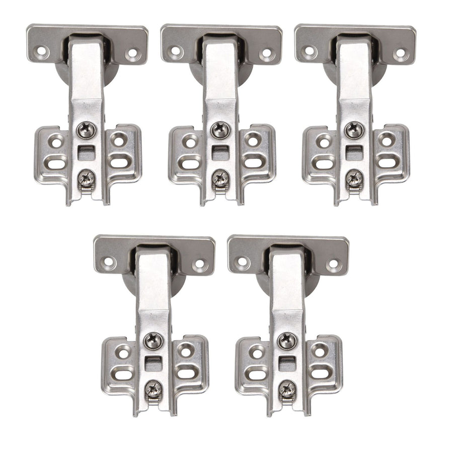 5Pcs Hydraulic Buffer Hinge Reduce Noise Closing Speed Anti Rust Cabinet Door Butt Hinge for Home Wardrobes Bookcases Type A