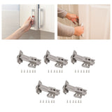 5Pcs Hydraulic Buffer Hinge Reduce Noise Closing Speed Anti Rust Cabinet Door Butt Hinge for Home Wardrobes Bookcases Type A