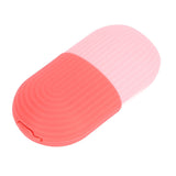 Face Icer Pain Relief Nonslip Grip Durable Silicone Easy Operation Ice Face Mold for Face Massage Skin Care Pink - Top-Down View