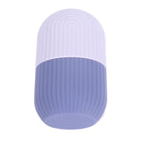 Face Icer Pain Relief Nonslip Grip Durable Silicone Easy Operation Ice Face Mold for Face Massage Skin Care Purple - Rear View