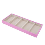 5 Grid Glasses Case Multifunction Space Saving 5 Slot Sunglasses Holder Storage Box Pink