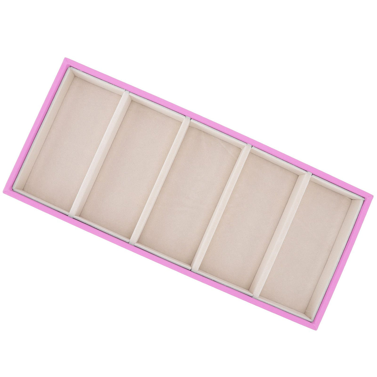 5 Grid Glasses Case Multifunction Space Saving 5 Slot Sunglasses Holder Storage Box Pink
