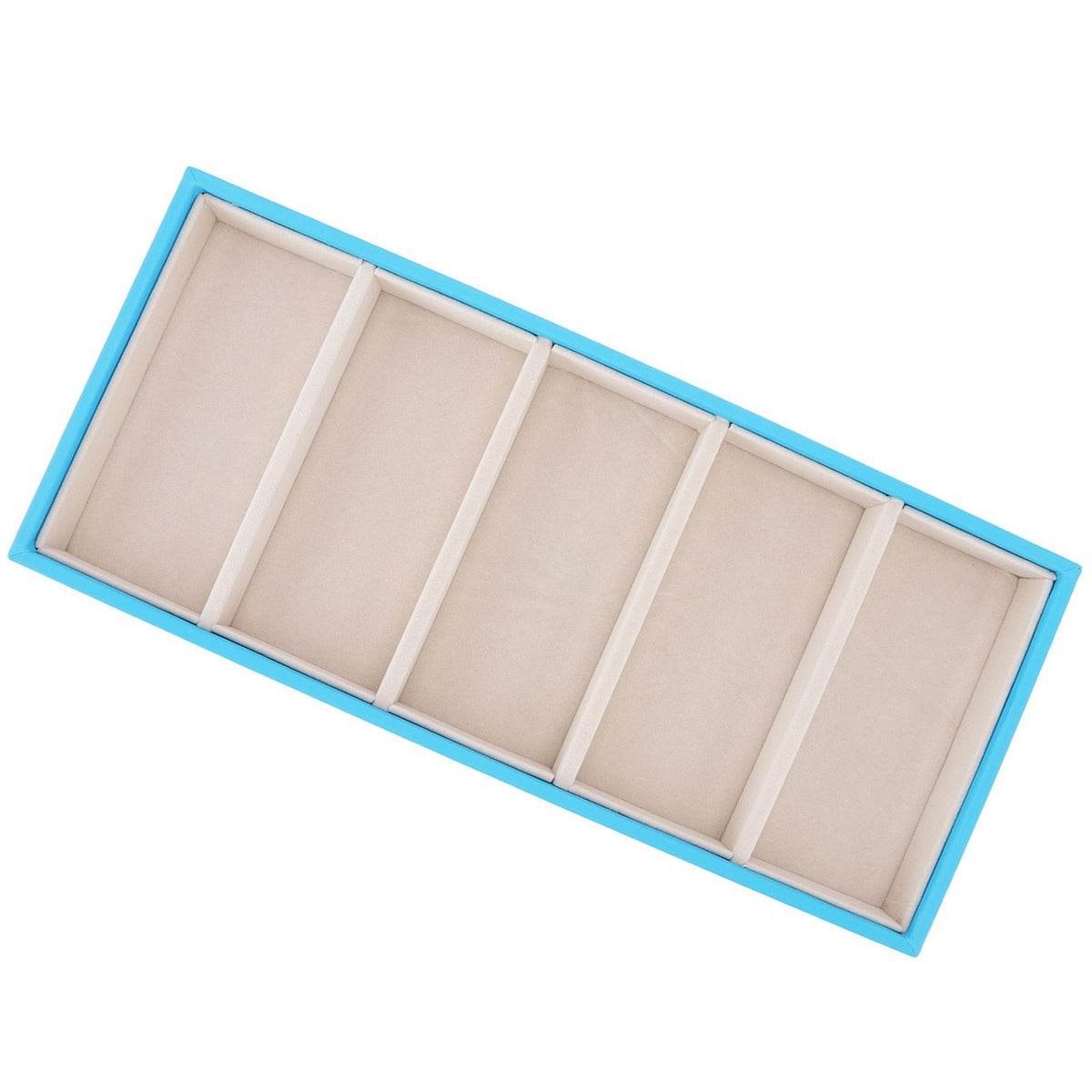 5 Grid Glasses Case Multifunction Space Saving 5 Slot Sunglasses Holder Storage Box Light Blue
