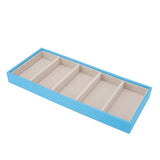 5 Grid Glasses Case Multifunction Space Saving 5 Slot Sunglasses Holder Storage Box Light Blue - Low Angle