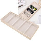 5 Grid Glasses Case Multifunction Space Saving 5 Slot Sunglasses Holder Storage Box Beige