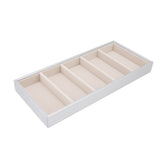 5 Grid Glasses Case Multifunction Space Saving 5 Slot Sunglasses Holder Storage Box Silver Gray - Low Angle