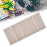 5 Grid Glasses Case Multifunction Space Saving 5 Slot Sunglasses Holder Storage Box Silver Gray