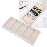 5 Grid Glasses Case Multifunction Space Saving 5 Slot Sunglasses Holder Storage Box Silver Gray