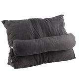 Large Backrest 60x22x50cm Triangular Design Detachable Soft Comfortable Reading Pillow Backrest for Home Sofa Bed Light Gray 60x22x50cm - Front View