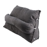 Large Backrest 60x22x50cm Triangular Design Detachable Soft Comfortable Reading Pillow Backrest for Home Sofa Bed Light Gray 60x22x50cm - Side View