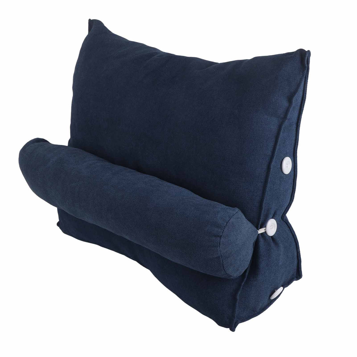 Large Backrest 60x22x50cm Triangular Design Detachable Soft Comfortable Reading Pillow Backrest for Home Sofa Bed Dark Blue 60x22x50cm