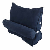 Large Backrest 60x22x50cm Triangular Design Detachable Soft Comfortable Reading Pillow Backrest for Home Sofa Bed Dark Blue 60x22x50cm - Side View