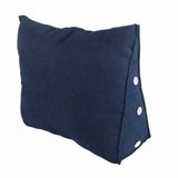 Large Backrest 60x22x50cm Triangular Design Detachable Soft Comfortable Reading Pillow Backrest for Home Sofa Bed Dark Blue 60x22x50cm