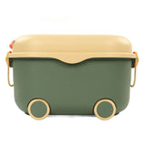 Toy Storage Box Multi Purpose Cute Duck Cover Plastic Clothes Organize Box with Wheel for Children Green (Large)