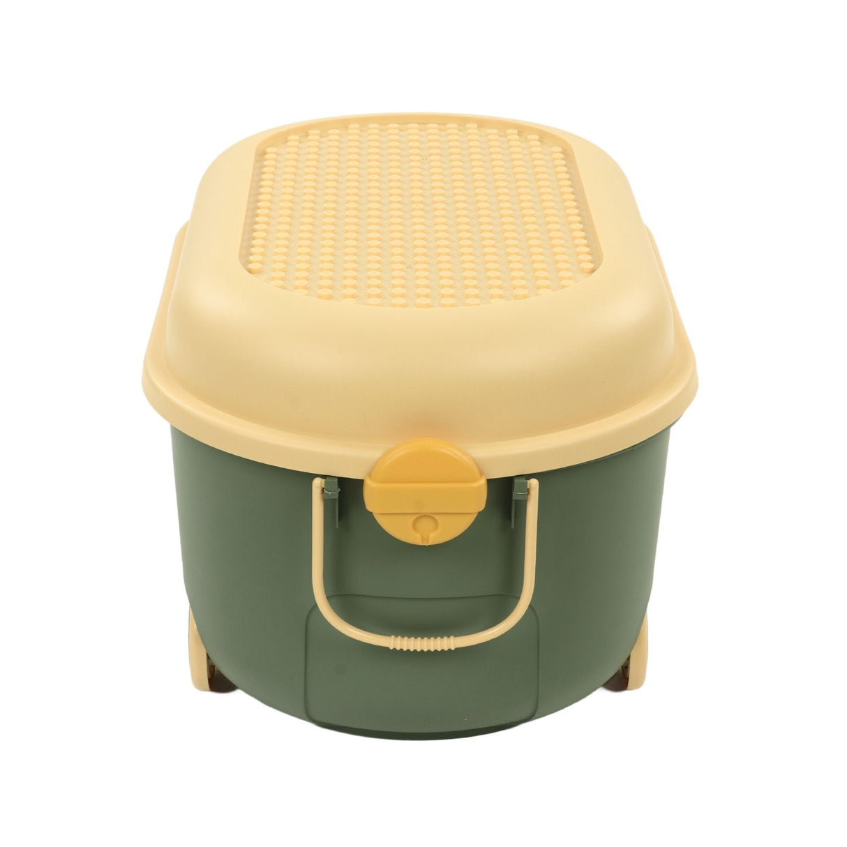 Toy Storage Box Multi Purpose Cute Duck Cover Plastic Clothes Organize Box with Wheel for Children Green (Large)