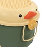 Toy Storage Box Multi Purpose Cute Duck Cover Plastic Clothes Organize Box with Wheel for Children Green (Large) - Extra Image