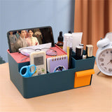 Tissue Box Cover Multipurpose Stylish Decorative Facial Tissue Holder for Kitchen Dining Room Bathroom Desk Green with Yellow - Side View