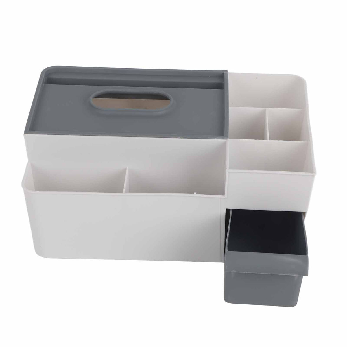 Tissue Box Cover Multipurpose Stylish Decorative Facial Tissue Holder for Kitchen Dining Room Bathroom Desk Light Grey with Dark Grey